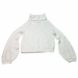 Juniors Womens Sweater Ivory Cream Color Size M Medium Turtleneck Knit NWT